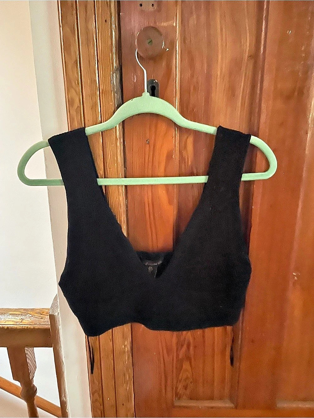 House of Harlow 1960 Ribbed Knit Cropped Tank Top Black Small